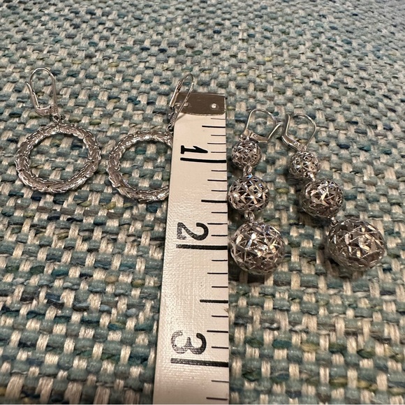 Sterling Silver 925 Dangle Drop Earrings Bundle - Picture 7 of 9